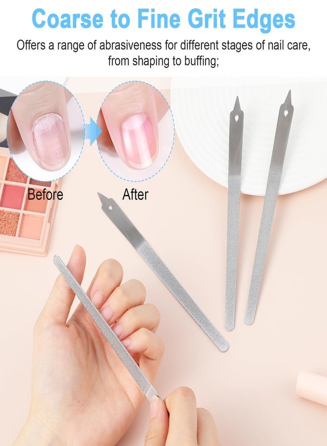 ValueBargain 4PCS Diamond Nail File, 6 inch Stainless Steel Diamond Dust Nail File for Salon Home - Image 5